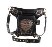 YOUNAFEN Marsupio Steampunk Marsupio Gotico in Pelle Tracolla Borsa Messenger