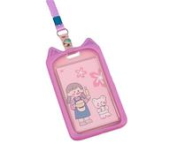 YOUNAFEN Porta badge in silicone con orecchie di gatto con cordino per donne signora ragazza lavoro ufficio infermiera studente insegnante