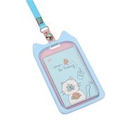 YOUNAFEN Porta badge in silicone con orecchie di gatto con cordino per donne signora ragazza lavoro ufficio infermiera studente insegnante, 7,3 x 14 cm