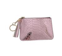 YOUNAFEN Portafoglio corto con nappe Porta carte d'identità 2023 Porta carte d'identità Borsa per carte di credito Frizione Borsa tinta unita per le donne, Rosa, as pics show