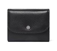 YOUNAFEN Portafoglio in pelle da donna casual semplice femminile corto piccolo portafogli portamonete porta carte da uomo borsa per soldi con tasca con cerniera, nero, as pics show