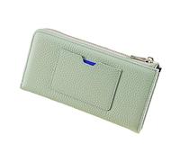 YOUNAFEN Portafoglio lungo vintage da donna, elegante e sicuro, porta carte di credito, portamonete con cerniera, Verde, as pics show