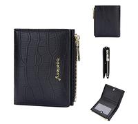 YOUNAFEN Portatili Brevi Portafogli Porta Carte di Credito PU Pelle Bifold Sottile Portafoglio Portamonete per Gli Uomini Cambiare Tasca Sacchetto di Soldi, nero, as pics show
