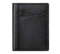 YOUNAFEN RFIDBlocking Porta carte di credito Bifold Pocket Wallet Multi-Slot Portafoglio per donne uomini titolare della patente di guida, nero, 8.5*10.5*0.5CM