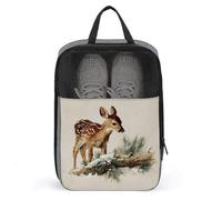 Young Fawn Beside - Borsa porta scarpe in legno di pino caduto, per viaggi e uso quotidiano, anti-polvere, porta scarpe da golf