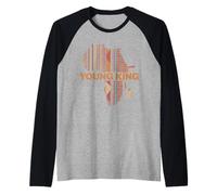 Young King Africa Mappa Tribale Kente Black History Month Maglia con Maniche Raglan