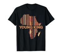 Young King Africa Mappa Tribale Kente Black History Month Maglietta