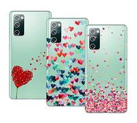 Young & Min Cover per Samsung Galaxy S20 FE 5G/4G, 3 Pack Morbido Trasparente Silicone Custodie Protettivo TPU Gel Case, Amore