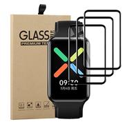 Young & Ming [3 Pezzi] Vetro Temperato per Oppo Watch Free, [3D Curved Edge to Edge], Anti-Graffio, Bubble Free Pellicola per Oppo Watch Free, Nero