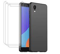 Young & Ming Compatible per Cover Alcatel 1 2021/Alcatel 1 2019(5033D) + Pellicola Vetro Temperato, Sottile Silicone TPU Bumper Case Antiurto Antigraffi Case Custodia per Alcatel 1 2021, Nero