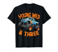 Young Wild And Three Monster Truck 3rd Birthday 3 Year Old Maglietta