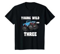 Young Wild & Three - divertente festa di compleanno Monster Truck bambini Maglietta