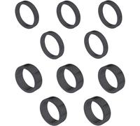 Young Wolf 10 distanziatori di ricambio per stelo della testa della bicicletta, in lega di alluminio, compatibili con MTB/BMX/mountain bike (nero, 28,6 mm)