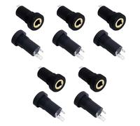 Young Wolf 10x 3.5mm Audio Jack Socket 3 Pole Presa Stereo Cuffia Jack Connettore Stereo Solder Panel Nero con Dado (Normale)