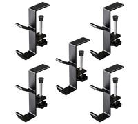 Young Wolf Confezione da 5 ganci per calze di Natale, 2 ganci, regolabili, per mantello, ghirlande, ganci per ghirlande, ganci per ghirlande, calze di Natale, ganci per ghirlande (nero)