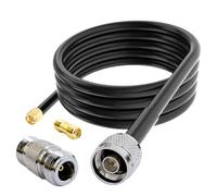 Young Wolf N to SMA Jumper RG58 Coaxial Low-Loss Cable With 2 PCS N SMA Adapter Kit for 3G 4G 5G LTE Antenna Ham Radio GPS WiFi (5M)