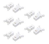 Young Wolf Set di 10 chiusure a scatto in plastica per pattumiera, compatibili con Brabantia da 3 a 50 litri, con coperchio touch, colore bianco
