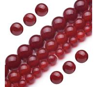 Youngbling Perline di pietra naturale per la creazione di gioielli, perline rotonde lisce e lucide di corniola da 10 mm, vere pietre rosse per braccialetti e collane, 38 cm (corniola, 10 mm)