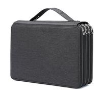 YOUNGCOL Astuccio colorato con 200 scomparti, grande capacità, organizer per matite colorate (nero, 200 scomparti)