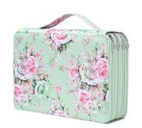 YOUNGCOL Astuccio con 200 scomparti per matite colorate, grande capacità (rosa verde, 200 scomparti)