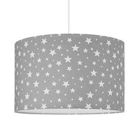 youngDECO® Lampada a sospensione stelle 2xE27, diffusore di luce, grande ombra Ø38cm in cotone, illuminazione per camera dei bambini, prodotta nell'UE