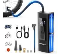 YOUNGDO Pompa per bicicletta, 150 PSI, pompa per bicicletta elettrica 6000 mAh, pompa ad aria elettrica, compressore, pompa per bicicletta, tutte le valvole per bicicletta, moto, palle