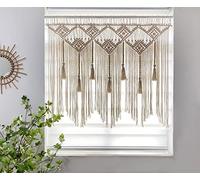 Youngeast Grande testiera in macramè da appendere alla parete, per camera da letto, tende da finestra in macramè, stile bohémien, decorazione da parete, con nappe, 70 x 99 cm (tasselli in legno non