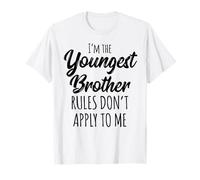 Youngest Brother Shirt Rules Don't Apply To Me Funny Sibling Maglietta