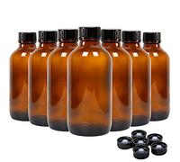 Youngever 16 Pacchi 120ML Bottiglie di Vetro Vuote con Coperchio, Contenitore Ricaricabile per Oli Essenziali e Altro (Amber)