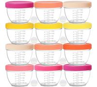 Youngever 18 Pacchi 180ML Babybols, Contenitore per Pappe, Contenitore Porta Pappe, Contenitori per Alimenti per Bambini, 9 Colori Assortiti (Pink)