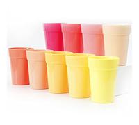 Youngever 18 Pacchi 350ML Bicchieri di Plastica per Bambini, Bicchieri Infrangibili, Bicchieri di Plastica per Succhi di Frutta (Pesca)