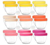 Youngever 18 Pacchi 60ML Babybols, Contenitore per Pappe, Contenitore Porta Pappe, Contenitori per Alimenti per Bambini, 9 Colori Assortiti (Pink)