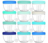 Youngever 18 Pacchi 60ML Babybols, Contenitore per Pappe, Contenitore Porta Pappe, Contenitori per Alimenti per Bambini, 9 Colori Assortiti (Coastal)