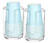Youngever 2 Pacchi Dispenser Bicchieri di Carta, Dispenser Bicchieri di Plastica, Portabicchieri in Plastica (Clear)
