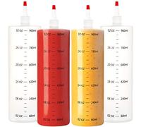 Youngever 4 Confezioni 1000ML Condimenti Salsa Bottiglia Spremere a Prova di Perdite