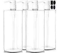 Youngever 4 Pacchi 1L Bottiglie di Plastica della Pompa, Dispenser per Shampoo, Pompa per Bottiglie di Plastica (Blanco Pompa)