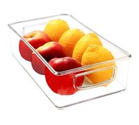 Youngever 4 Pacchi 25CM x 15CM x 7.5CM Cestini Frigo, Cestini Organizzatori per Dispensa Trasparente, Organizzatori per Cucina, Contenitori Salvaspazio Frigorifero