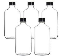 Youngever 5 Pacchi 500ML Bottiglie di Vetro Vuote con Coperchio, Contenitore Ricaricabile per Oli Essenziali e Altro