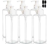 Youngever 6 Pacchi 500ML Bottiglie di Plastica della Pompa, Dispenser per Shampoo, Pompa per Bottiglie di Plastica (Blanco Pompa)
