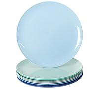 Youngever 9 Pacchi 20CM Piatti di Plastica, Piccoli Piatti di Plastica, Piatti da Tavola (Costiera)
