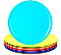 Youngever 9 Pacchi Grandi Piatti di Plastica 25cm, Piatti da Tavola (Colore Arcobaleno)