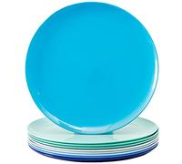 Youngever 9 Pacchi Grandi Piatti di Plastica 25cm, Piatti da Tavola (Colore Costiera)