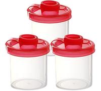 Youngever Confezione da 3 shaker per sale e pepe in plastica, trasparenti per sale e pepe con coperchio, barattolo di plastica, dispenser per spezie (medio)