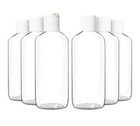 Youngever Confezione da 6 contenitori vuoti da 500 ml con tappo a disco bianco, bottiglie di plastica con tappo a disco, flaconi per cosmetici ricaricabili, contenitori da spremere