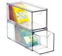 Youngever Organizer impilabile in plastica con 3 cassetti, organizer per bustine di tè in plastica, 22,9 x 7,6 x 8,9 cm