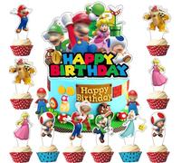 Youngfocus 25 Toppers pour Gâteau d'Anniversaire Enfant - Décoration Torta Cupcake - Lot Décoration Anniversaire 3 4 5 6 7 8 9 10 Ans - Idée Cadeau Fête Enfants - Décoration Colorée et Festive