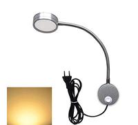 Youngine Lampada da lettura 5W, Collo di cigno flessibile Lampada da lettura 5W con interruttore On/Off, Applique da parete con luce d'accento Art Works Show 3000K (Argento - Bianco caldo)