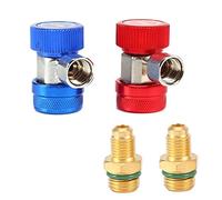 Youngine Raccordi adattatori rapidi R134A Raccordi rapidi per Alta Pressione Condotto Flessibile Kit di conversione manometro Flessibile, 1/4 "SAE HVAC