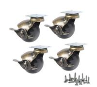 Youngine Ruote con perno a sfera antiche con freno, ruote piroettanti a piastra girevole da 4 pezzi per mobili, divani pouf, mobili per sedie a rotelle (2inch)