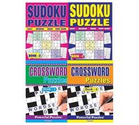 Youngland Sudoku & Cruciverba Libri - Confezione da 4 - Oltre 180 Puzzle - 2 Disegni Assortiti